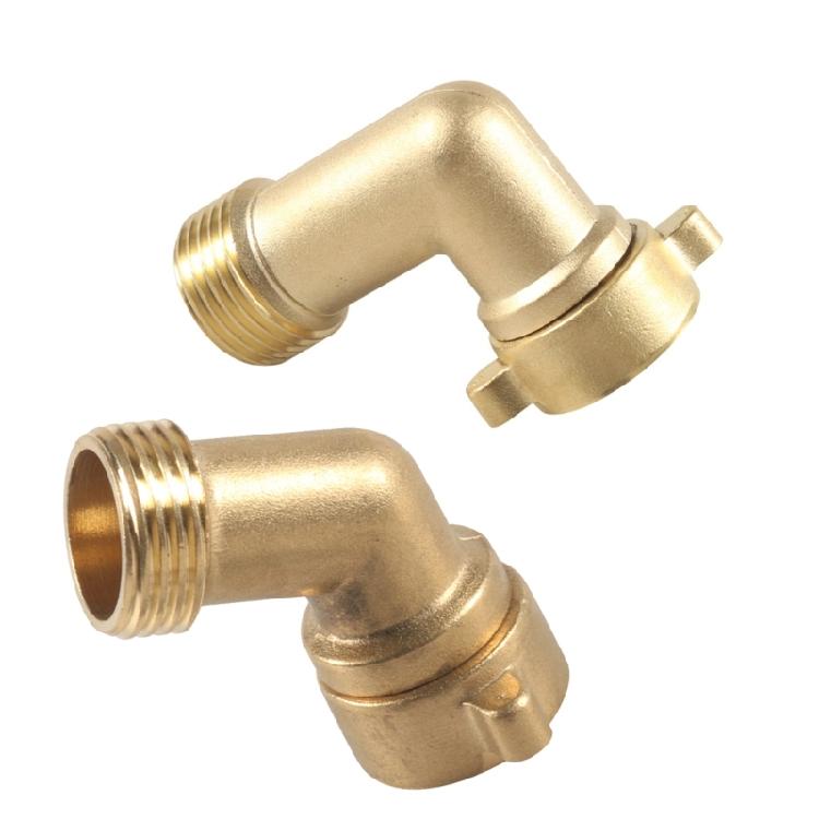 3/4 Inch Brass Anti Leak Hose Elbow Adapter with Built In Gasket Suitable for Garden and Outdoor Tubing Yard Irrigation
