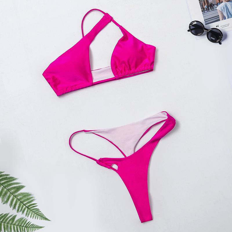 

Женский однотонный раздельный купальник - стиль Pure Desire, сексуальный европейский и американский купальник для пляжного отдыха. Small