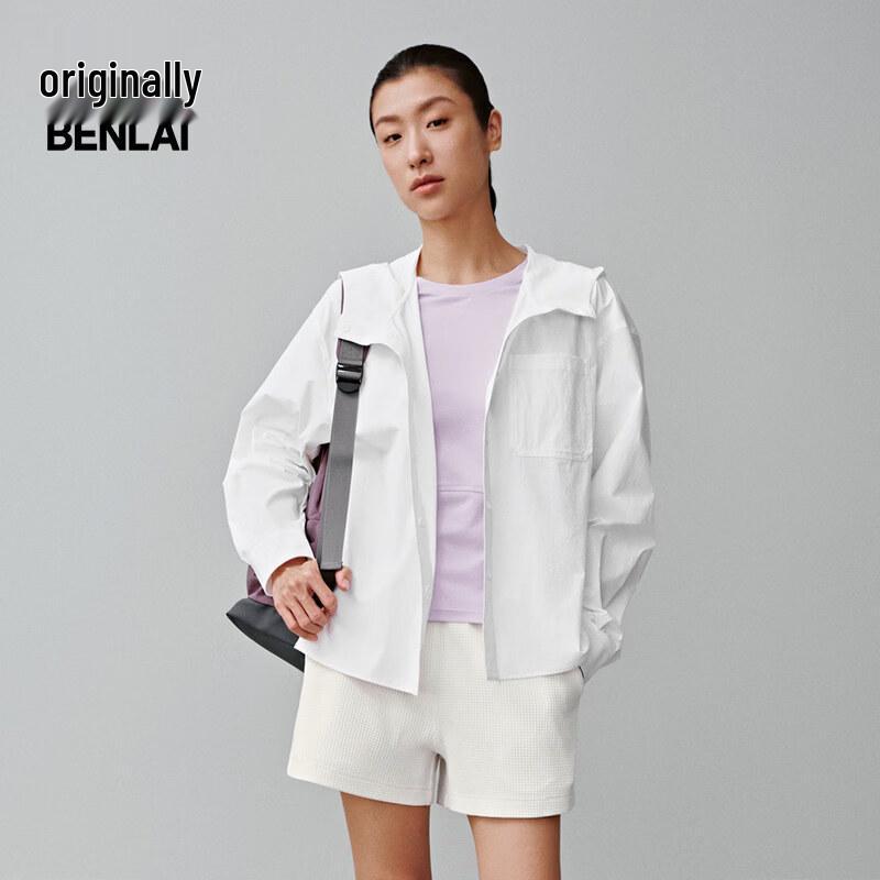 BENLAI Women s Dropped Shoulder Hooded Shirt S