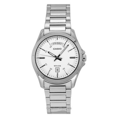 Standart Analog Paslanmaz Çelik Beyaz Kadran Quartz MTP-1370D-7A3V Erkek Kol Saati