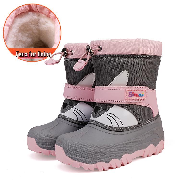 

Водонепроницаемые детские снегоступы: Теплые, влагозащитные зимние ботинки на меху для мальчиков и девочек 25