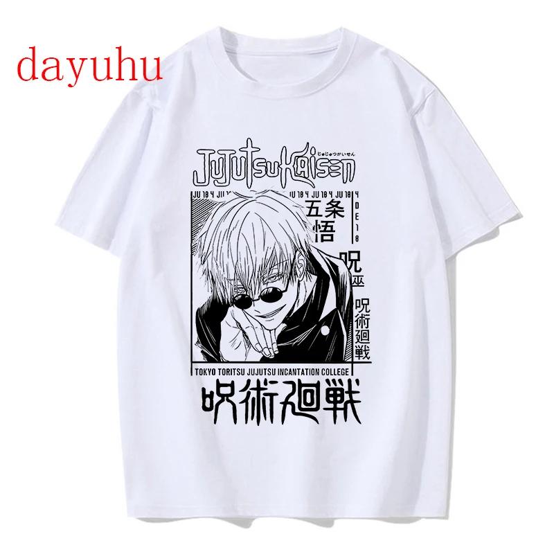 Unisex-T-Shirt Japanischer Anime Jujutsu Kaisen T-Shirt gojo satoru Oberteile Yuji Itadori Grafik-T-Shirts Cooles Unisex-T-Shirt 90er Unisex