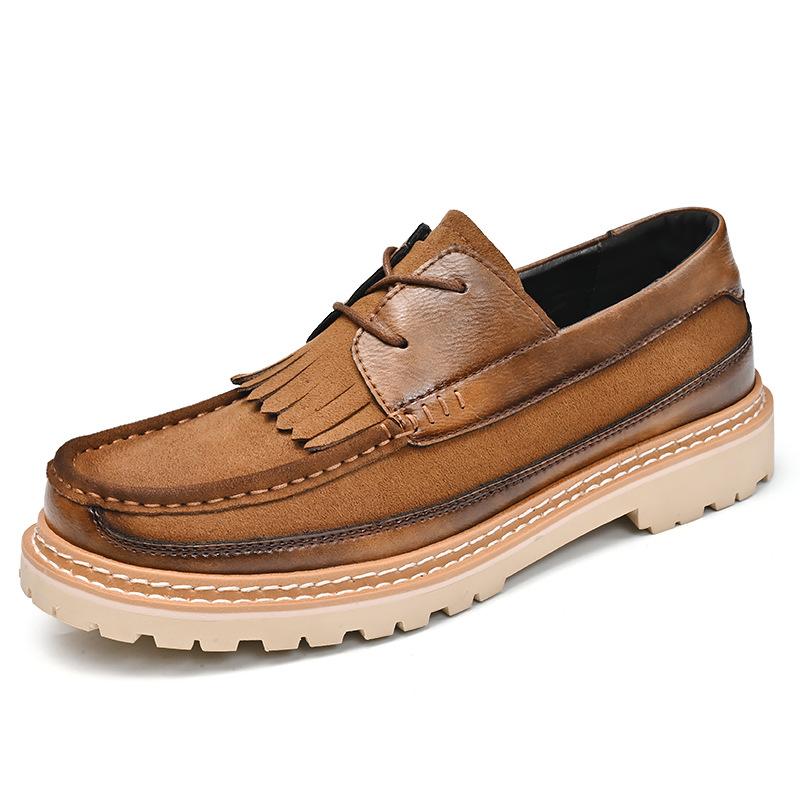 Popular 2025 European Station Leather Shoes Men's Business Casual British Style One Pedal Leather Men's Shoes Large Size 46