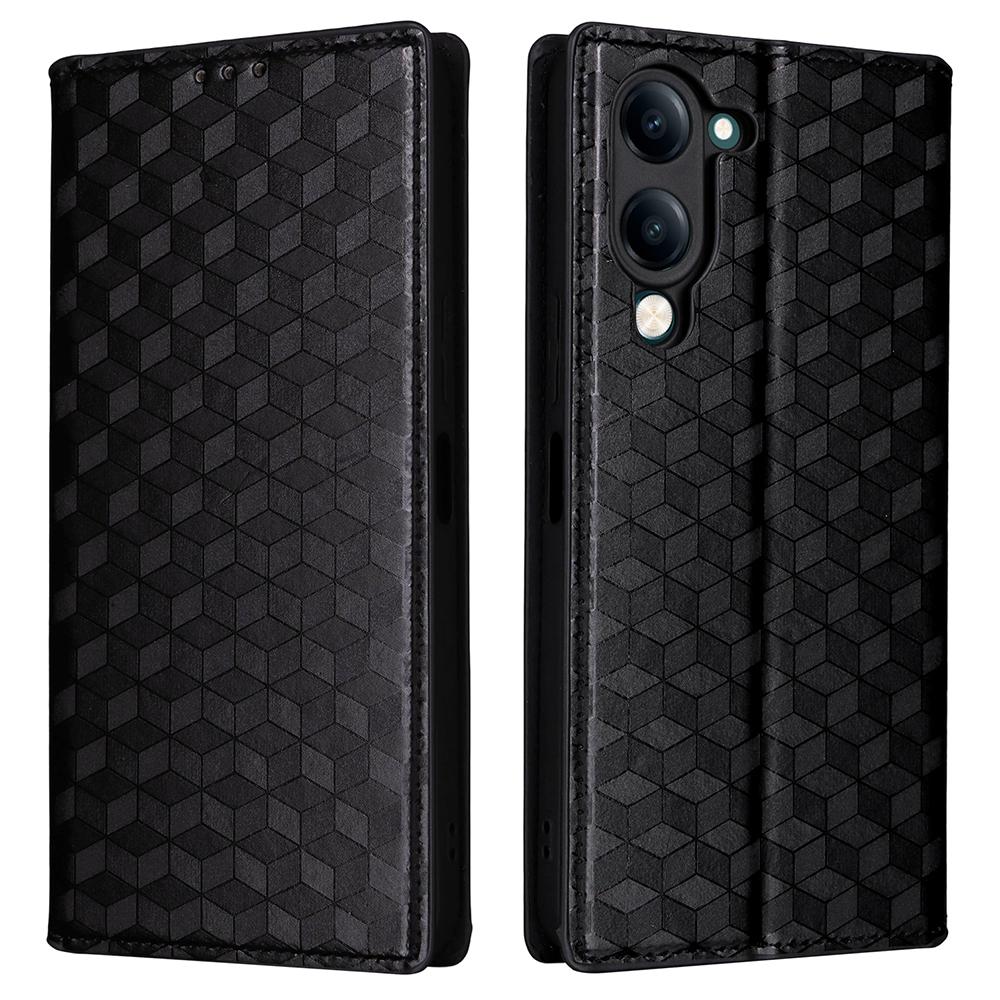 For vivo Y04 4G/Y29s 5G Case Wallet Rhombus Imprinted Leather Phone Cover