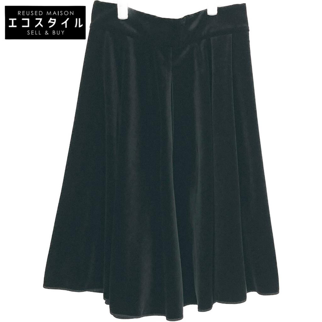 FOXEY NEW YORK Black velour flared skirt skirt 38 blackUsed