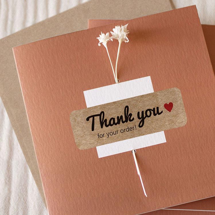 Popular Kraft Paper Thank You Sticker Label