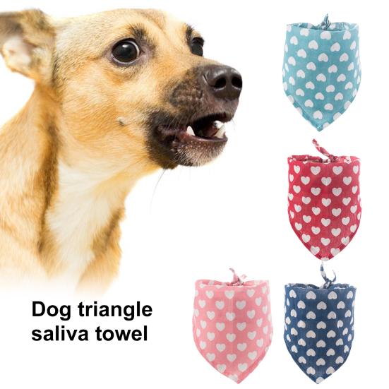 Dog Bandanas Love Heart Pattern Washable Breathable Cat Neckerchief Bib Pet Triangle Scarf