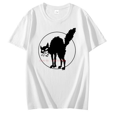 Funny Black Cat Graphic T Shirts Fashion Tees Tops Summer Cotton Short Sleeve Tee Unisex Casual Streetwear Oneck T Shirt