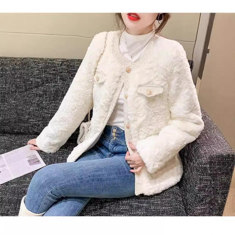 New Winter Clothing Lamb Fur Coat Women's Retro Fashion Thickened Cotton-padded Clothing Women's Light Clothing