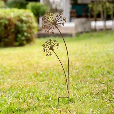Handwerk Metall Dekorativ Gartenstecker Antikes Design Pflanzenförmiger Erdspieß Kreative Kunst Bodenstecker Garten