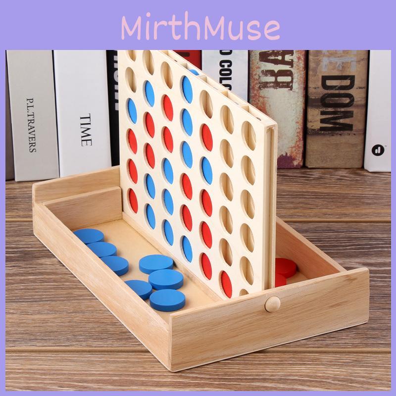Wooden 4 Chess Connected Line Game Board Children Puzzle Toy For Kids And Educational Play
