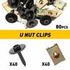 Metal 80X Car Screw Body Fender Bumper Retainer U Nut Clips Gasket Fastener Kit