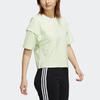 Adidas Originals Crop Tops Women's Light Pink Green Crew Neck Moderate H39036