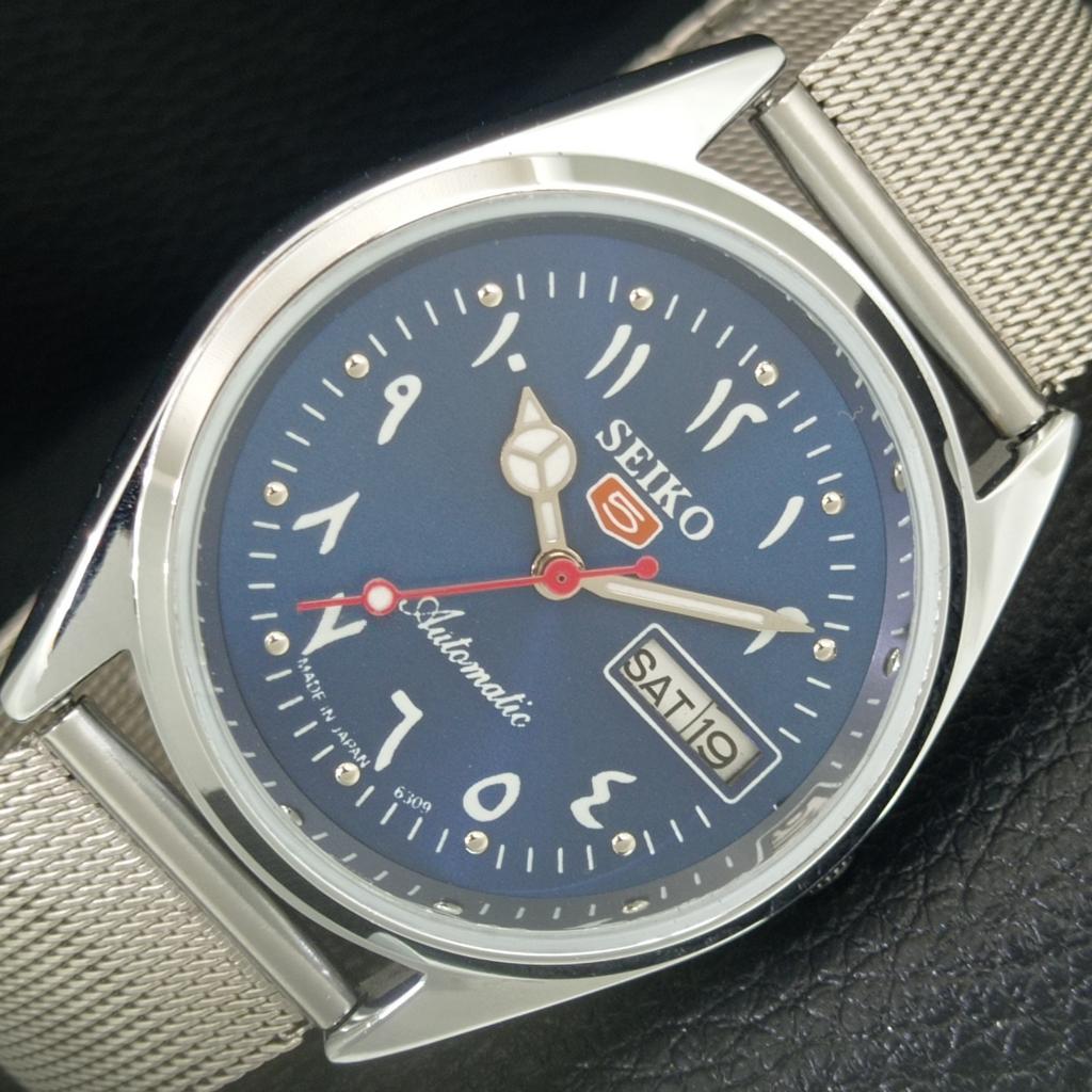 

JAPAN VINTAGE REFURBISHED SEIKO 5 AUTOMATIC 6309A MENS BLUE DIAL WATCH a442420-1