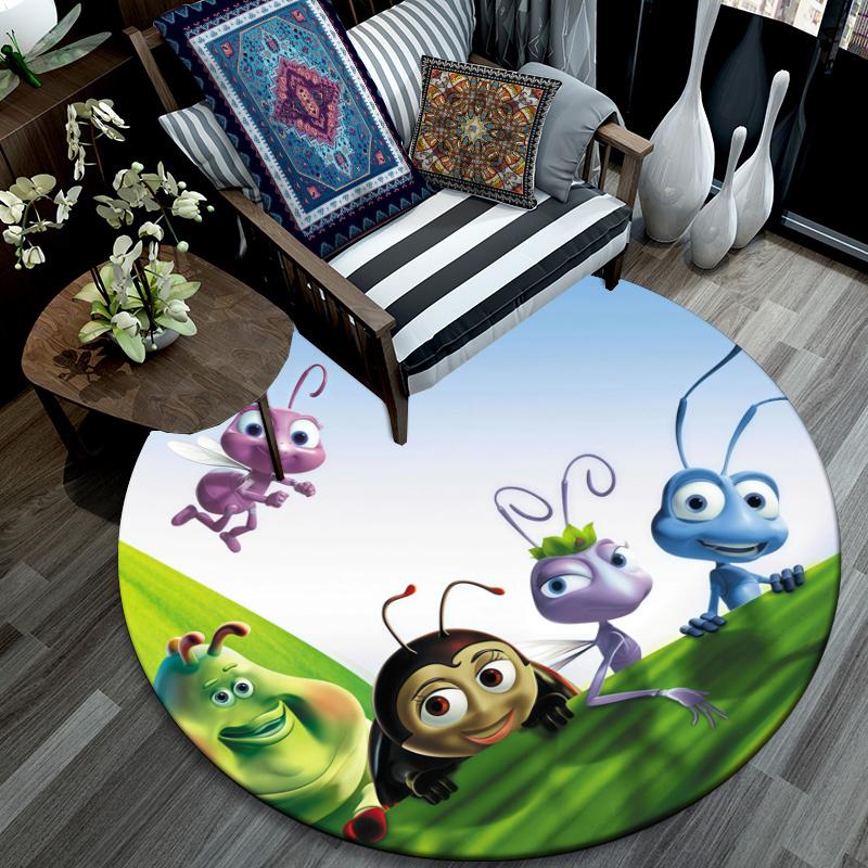 A Bug's Life pattern round rug,Carpet Rug for Living Room Bedroom Playroom ,Non-slip Floor Mat,Holiday Gifts and Birthday Gifts.
