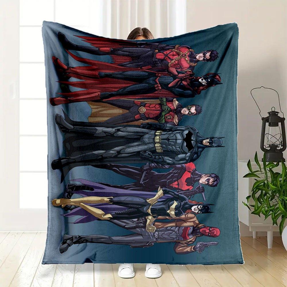 Batman & Robin Team Up: The Ultimate Dynamic Duo!Blanket Flannel Throw Blanket for Sofa, Bed, Travel, Camping, Office, Couch, Chair