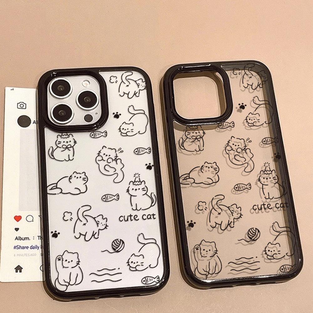 Acrylic Phone Case for iPhone 11 12 13 14 Pro 12 14 16 Pro Max for Samsung A16 A36 A56 S24 FE High-quality Painted Anti-fall Mobile Phone Case