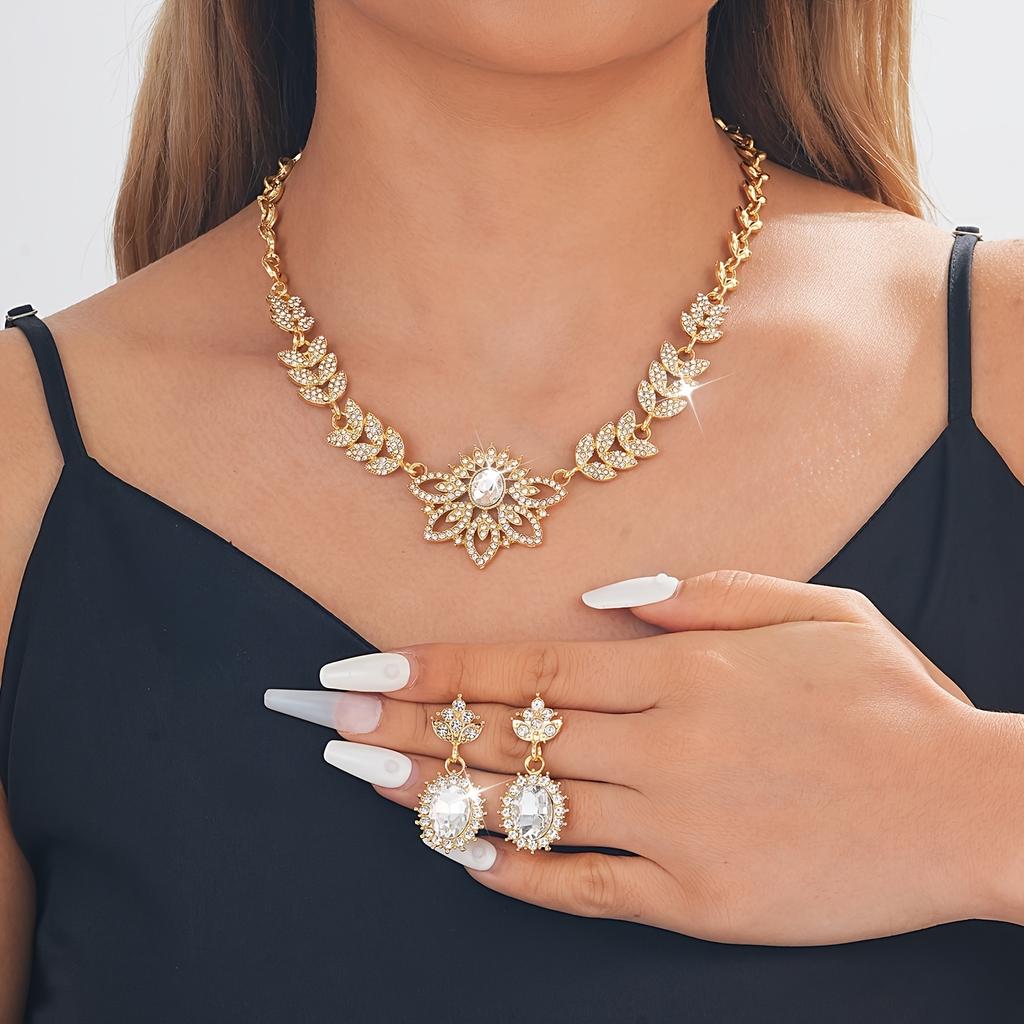High-end Luxury Necklace and Earrings Women's Jewelry Set, High-quality Women's Jewelry Set Suitable for Bridal Wedding Accessories