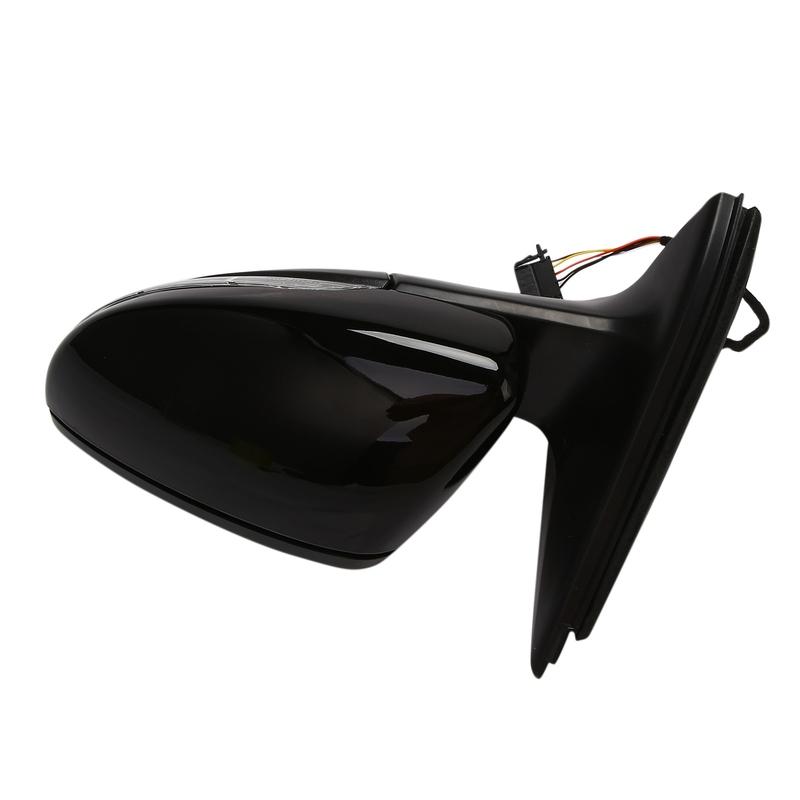 GOODDTC2 Right Side Rear View Mirror Assembly Power Glass Heated Turn Signal 6 Wires for JETTA 2011 - 2018 5C7857508 Black