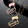 304 Stainless Steel Name Necklace with Christmas Pendant - Unique Design Clavicle Chain Gift for Couples
