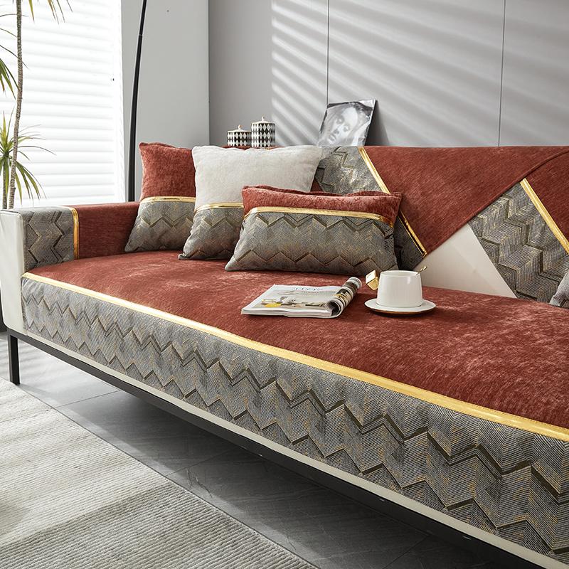 Nordic Chenille Sofa Cover Luxury Four Seasons Universal Anti-slip Sofa Cushion Home Living Room Decoration Sofa Towel Slipcover