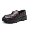 Mens Thick Sole Oxford Style Loafer Round Toe Comfortable Dress Casual Shoe Rubber Wide Fit