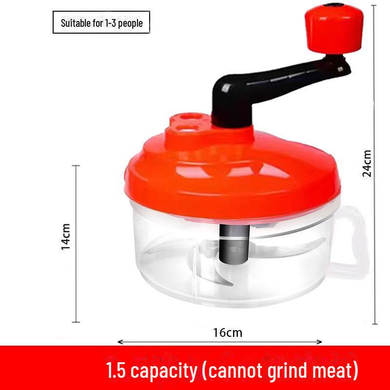 Manual Food Processor and Meat Grinder for Kitchen Use: Hand-Cranked Blender for Vegetables and Dumpling Stuffing.