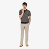 [lacoste] Men's Multi-Stripe Boucle Mix Short-Sleeve Sweater Polo Shirt PH578E-56G3LA