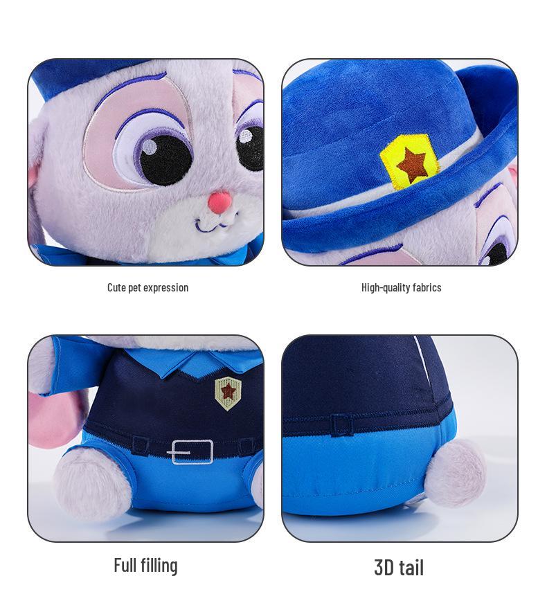 Zootopia Judy and Nick Plush Toy Set - Chubby Fox and Leopard Police Officer Dolls