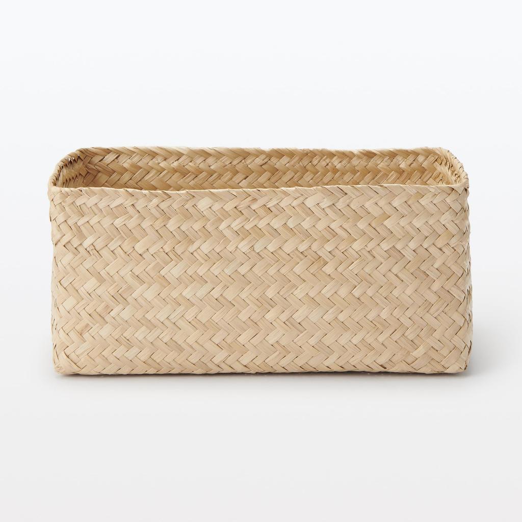 MUJI Seagrass Wickerwork Organizer 15cm Wide X 25cm Deep X 12cm 83411930 Basket, Large, Rectangular, Approx. High,