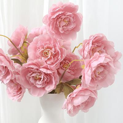 1 Stück Rosenrosa Seidenstrauß 54cm Pfingstrose Kunstblume 5 Köpfe Knospe Braut Hochzeitsdeko Heim Zimmer Dekoration Kunstblumen