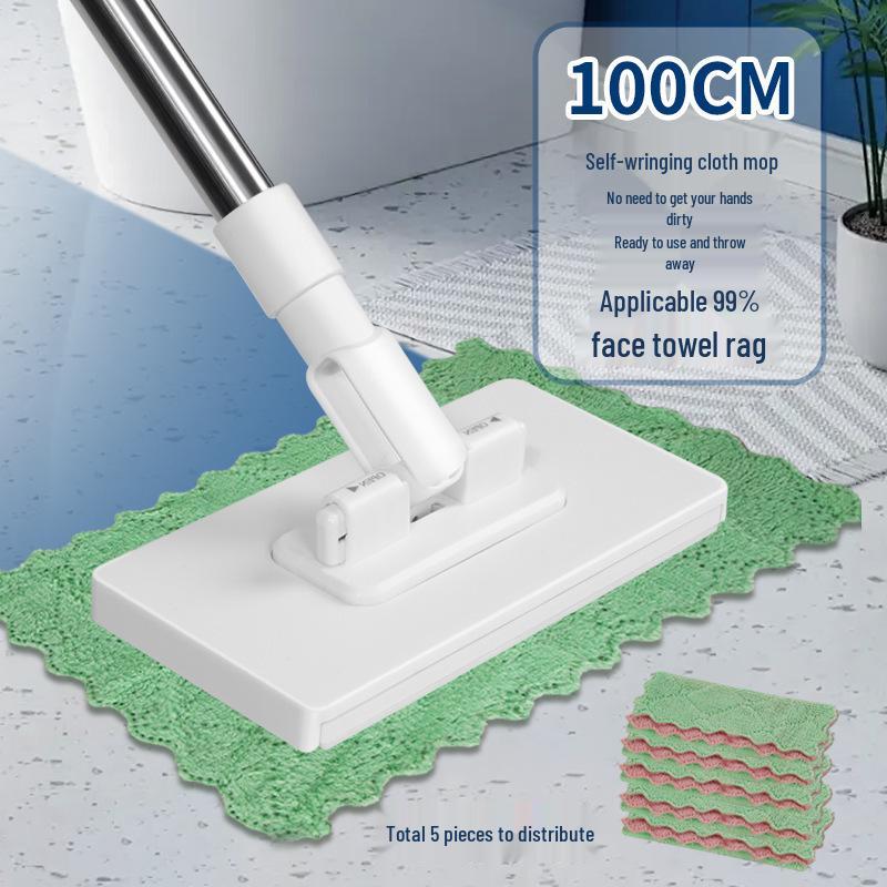 Freihändige Mini-Wischmopp mit automatischer Tuchklemmung - Ideal für die Reinigung von Badezimmer- und Gesichtstüchern