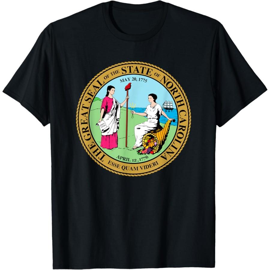 Great Seal State of North Carolina Seal Charlotte Carolinian T-Shirt S