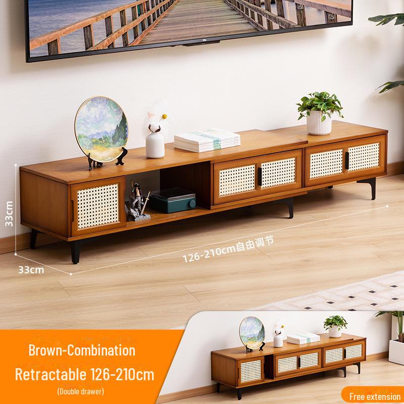 Luxury Retractable TV Cabinet & Coffee Table Combination for Small Apartments