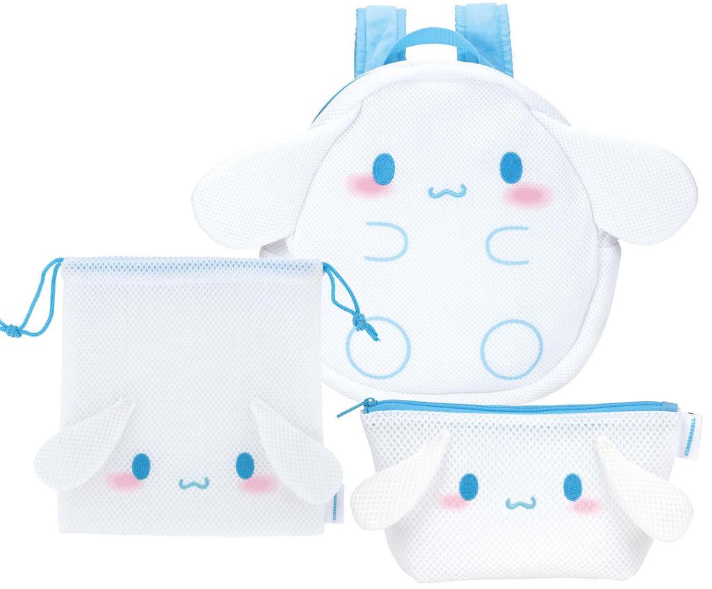 Skater RYUM1D-A Die-Cut Mesh Backpack with Sanrio Cinnamoroll Design