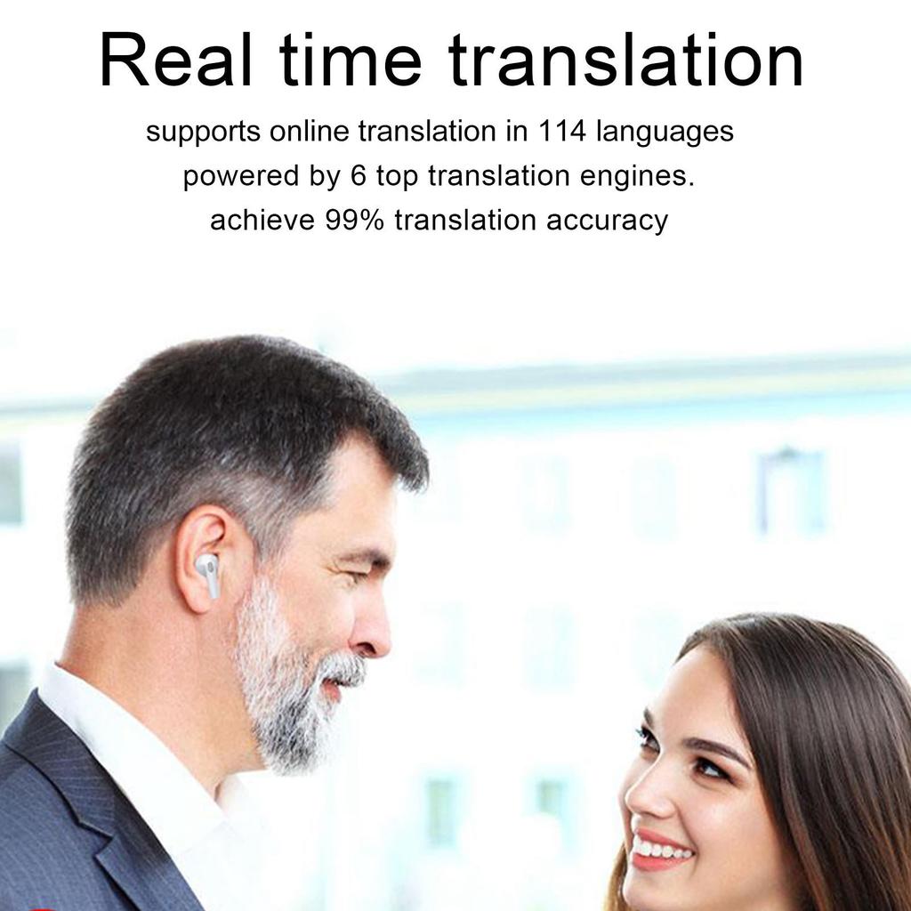Language Translator Earbuds Supports 114 Languages Real Time High Accuracy Bluetooth 5.3 Translation Earbuds with Speakers