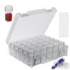 Clear Plastic Jewelry Case 30 Individual Compartments With White Snap Bottles For Quick Viewing And Safe Storage