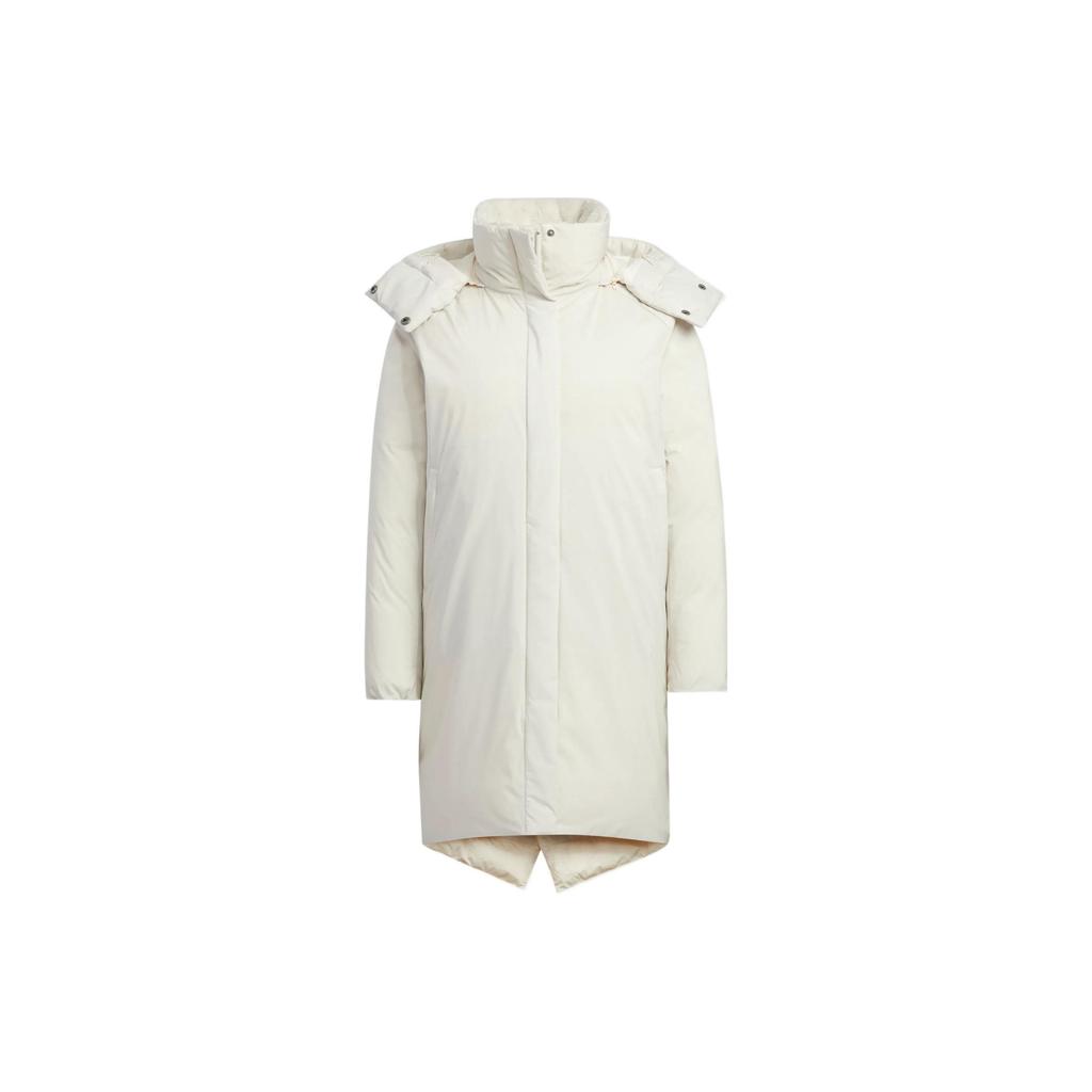 Adidas Damedunkåpe med avtakbar hette Lang lengde Damekåper Hvit HN2114