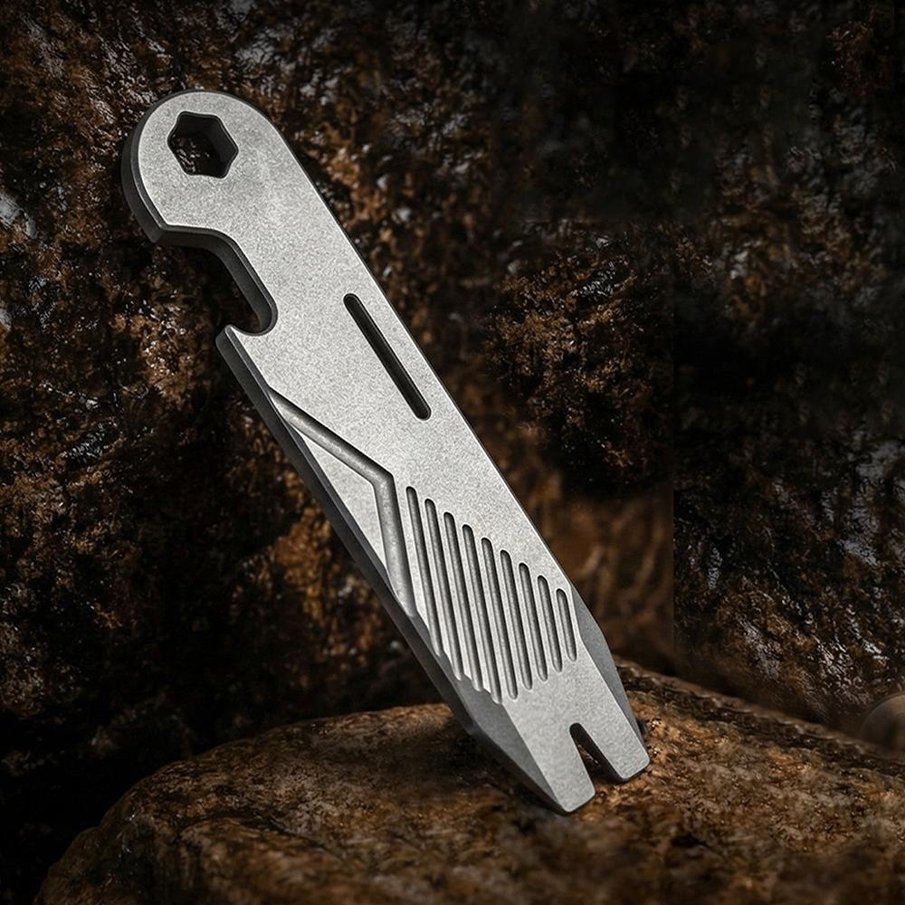 80MM Titanium Alloy Multi-function Crowbar Nail Puller Portable Wrench Camping Equipment Outdoor Bottle Opener EDC Survival Tool