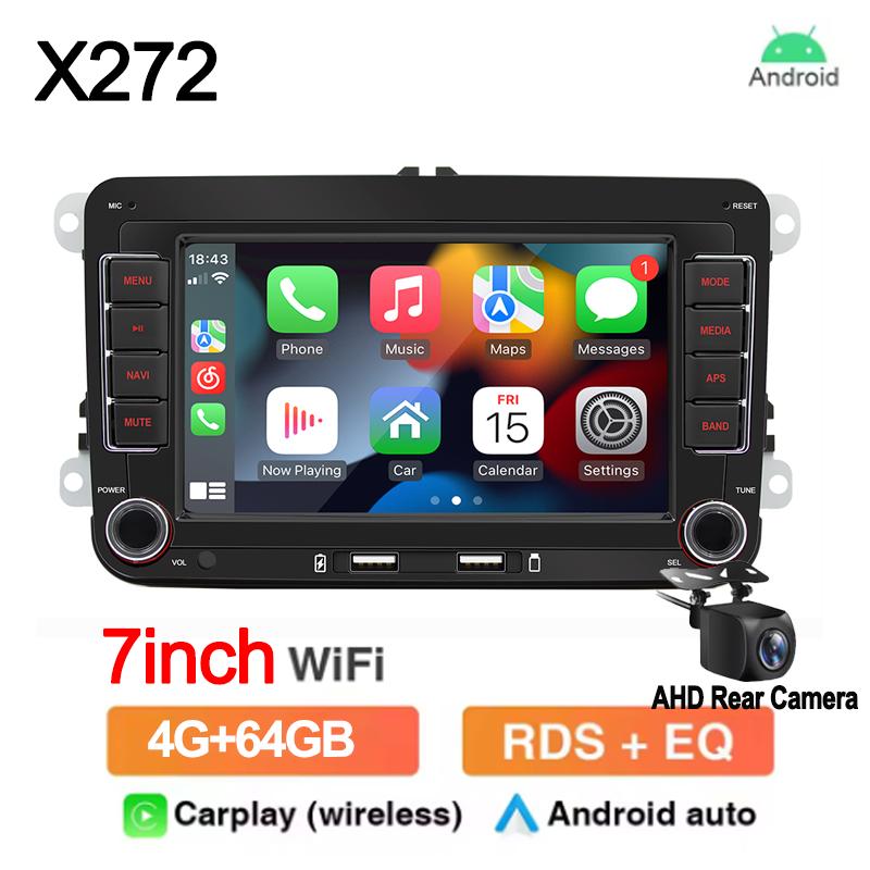 Android13 Car Radio 2Din Multimedia Playe 64G GPS Wireless CarPlay For VW Volkswagen Skoda Octavia Golf 5 6 Passat B6 Polo Jetta