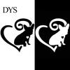 Cartoon Francouzský buldoček Frenchie Love Heart Vinyl Decal Auto Adhesive Sticker