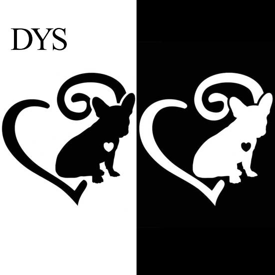 Cartoon Francouzský buldoček Frenchie Love Heart Vinyl Decal Auto Adhesive Sticker