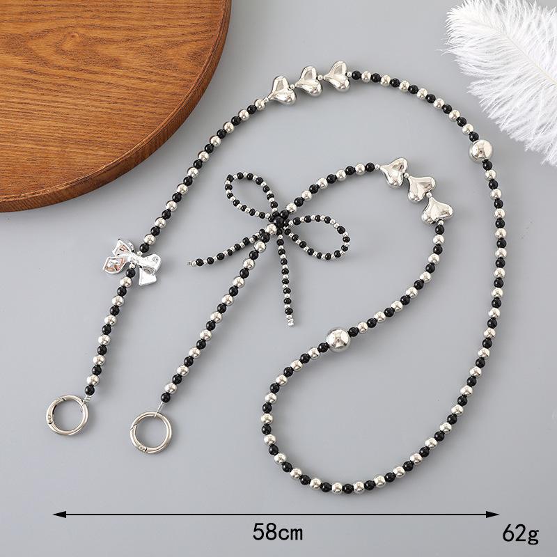 Handmade Pearl Crossbody Phone Case Lanyard with Beaded Charm