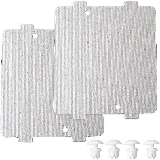 WB39X10034 262100100006 Microwave Waveguide Cover (2-Pack) for GE Microwave, 3-7/8 x 4-1/4 Mica Plate Replacement,Includes Locking Rivets -