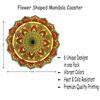 Pine Set mit 6 Mandala-Untersetzern, 10,2 cm, einzigartige handgefertigte Designs, Blumenform, 10 cm Durchmesser