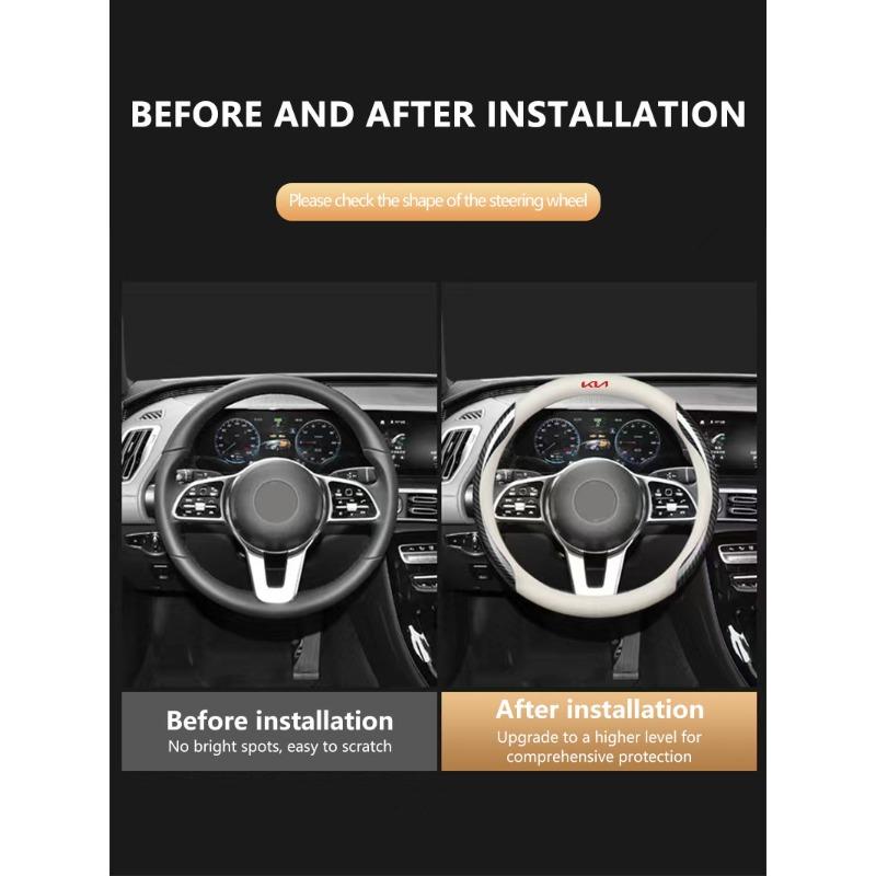 Coprivolante in Pelle Fibra di Carbonio Accessori Auto Per KIA Sportage Rio Ceed Proceed Sorento Picanto Optima Niro