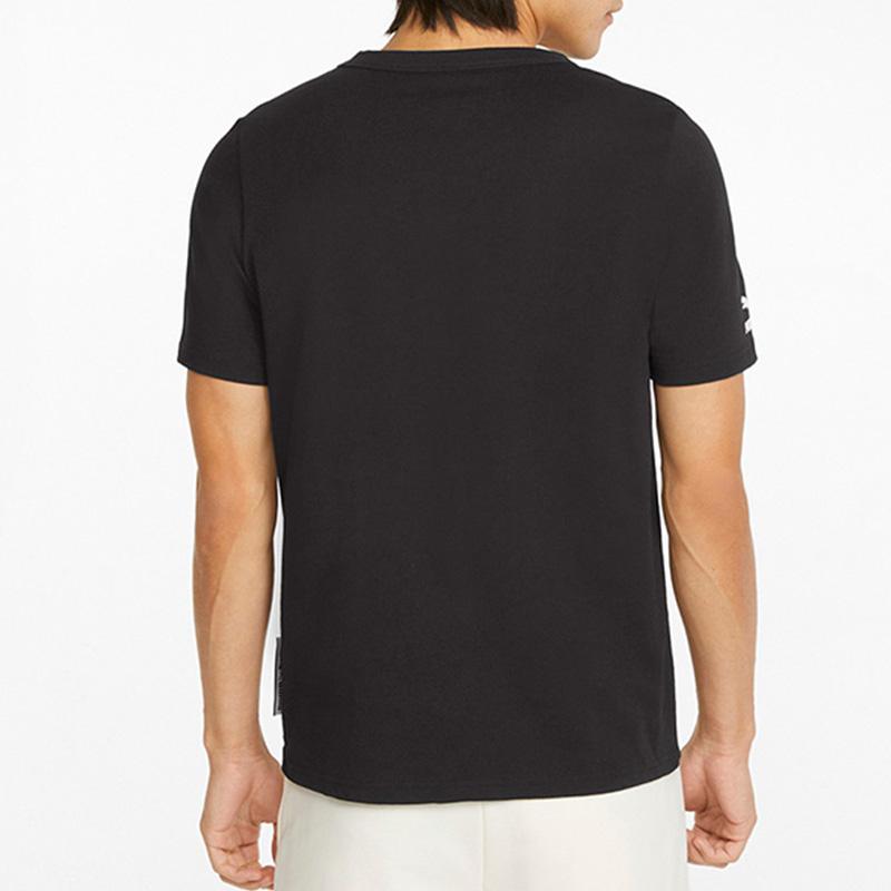 Puma Team Graphic Print Casual Crew Neck Short Sleeve T-Shirt Men Tops Black 536956-01