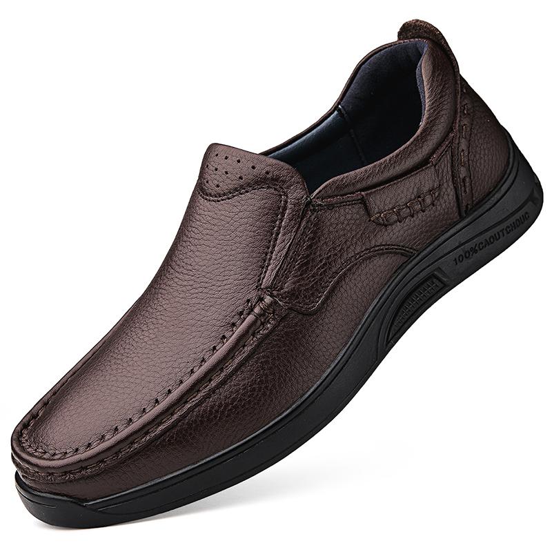 

Модная обувь слипоны на мягкой подошве, универсальная, повседневная, деловая, для вождения, мужская, формальная, мокасины, из натуральной кожи, мужские лоферы 38 коричневый