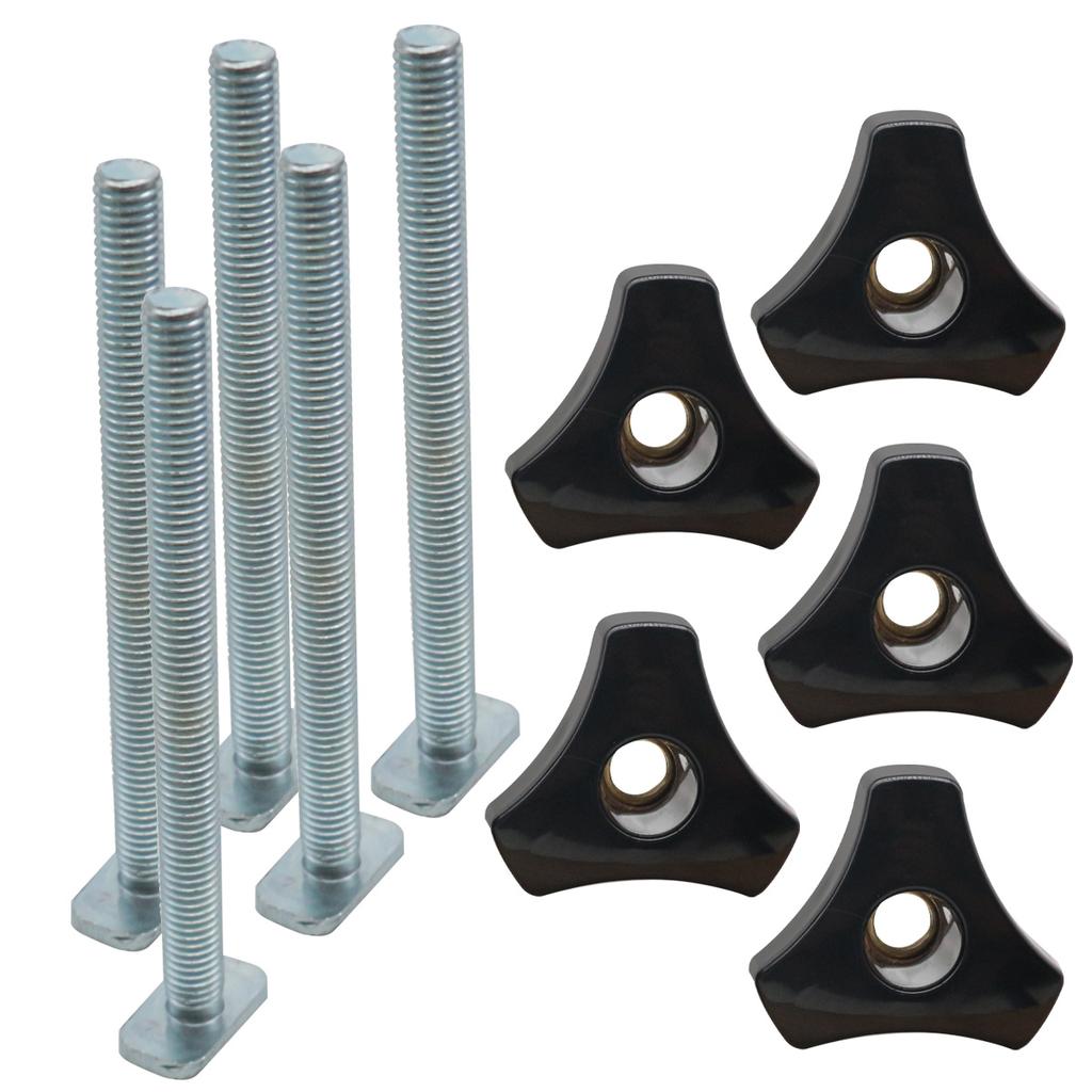 T Bolt Knob Kit - Miter Track Sliding Nut T-Slider T Slot T Bolt and Nut Set - T Screw and Plastic Knob Nut - Jigs Screw Fixture