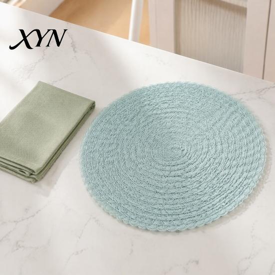 Flexible Silicone Dining Pads Round Insulated Placemat for Table, Heat Resistant Paper Place Mat, Waterproof Oil Proof Non Placemats Slip Coaster